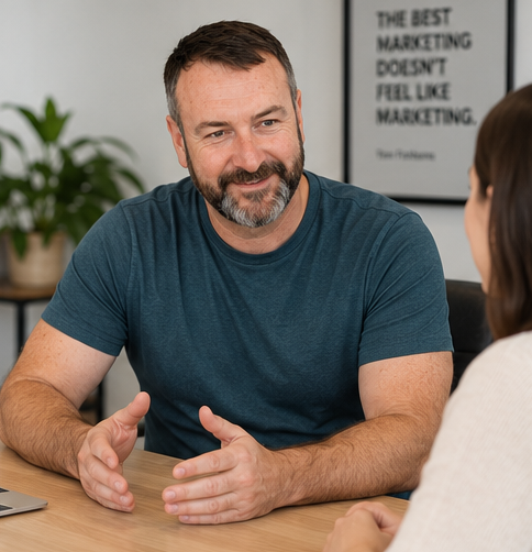 Silverback Digital consultant discussing ethical link-building strategy